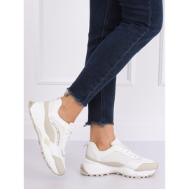 LA87P Calzado deportivo beige blanco y beige marrón 1