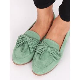 Mocasines de mujer verde con flecos T357P Verde 3