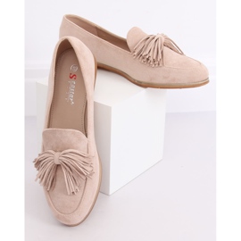 Mocasines de mujer beige con flecos T357P Beige 1