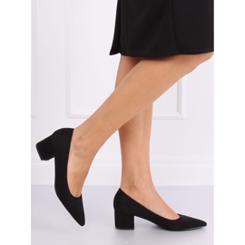Zapatos de salón tacones bajos negro A-3370 Negro 3