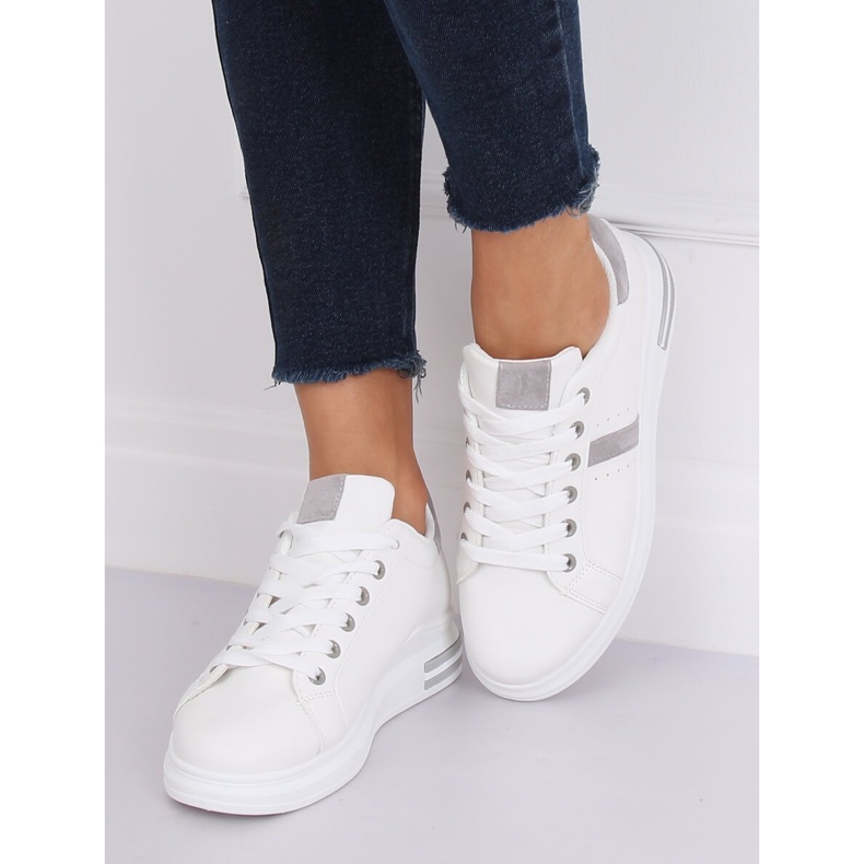 Zapatillas deportivas de mujer blancas BL201P Gris blanco 1