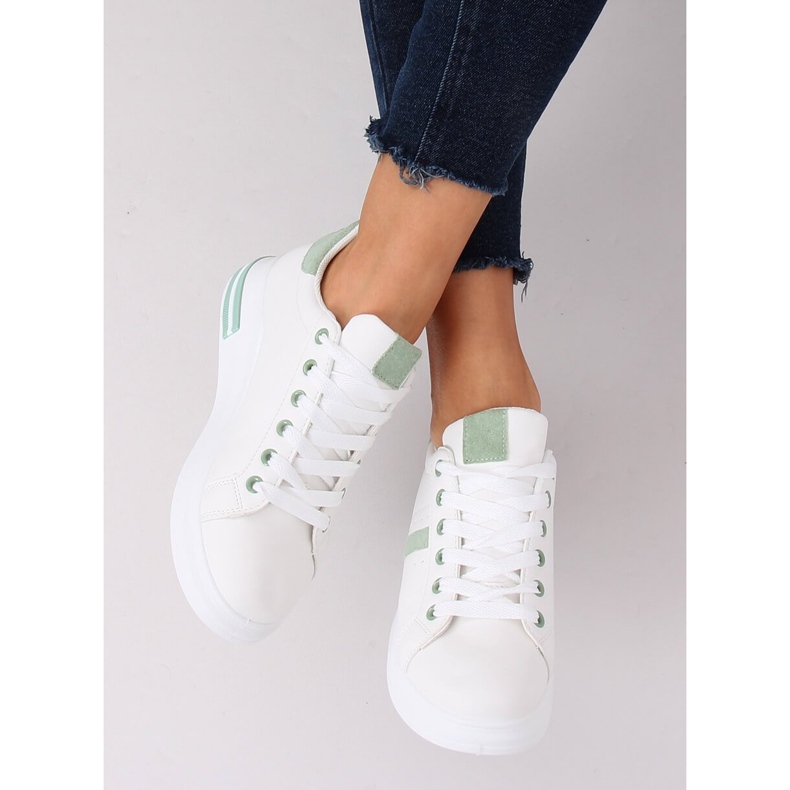 Zapatillas deportivas de mujer blancas BL201P Verde blanco 2 Zapatillas deportivas de mujer blancas BL201P Verde blanco 2