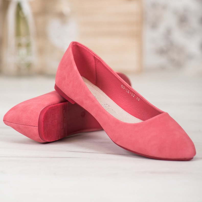 Goodin Bailarinas rosas con cuero ecológico 2