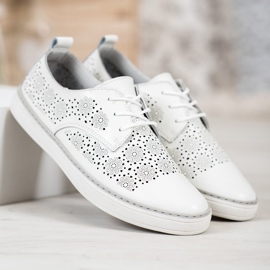 Goodin Zapatillas de cuero blancas blanco 1