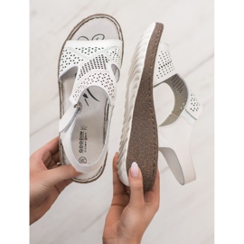 Goodin Sandalias de cuña caladas blanco 2