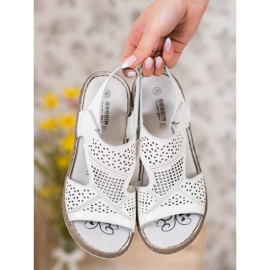 Goodin Sandalias de cuña caladas blanco 1