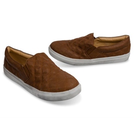 Resbalón acolchado sin cordones 9033 Camel marrón 3