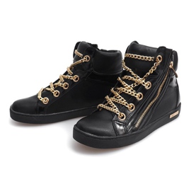 Zapatillas altas con cremallera Y405 Negro 2