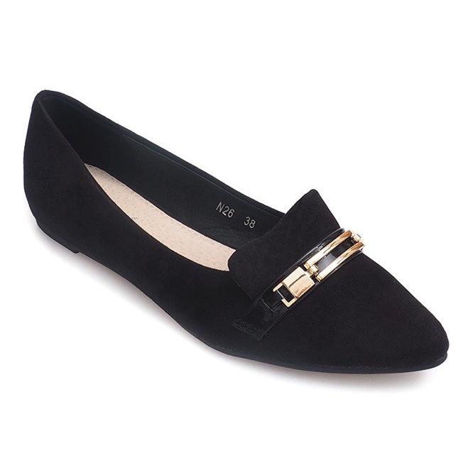 Mocasines Bailarinas Con Eco-Suede N26 Negro 1