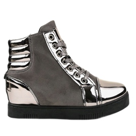 Zapatillas de ante lacado gris TL-57 3