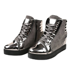 Zapatillas de ante lacado gris TL-57 4