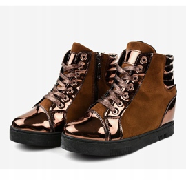 Deportivas de ante lacado marrón TL-57 3