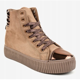 Zapatillas beige en la plataforma de mujer TL-53 1