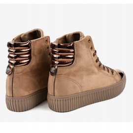 Zapatillas beige en la plataforma de mujer TL-53 4