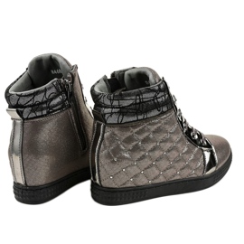 Deportivas lacadas en gris con cuña R468-3 3