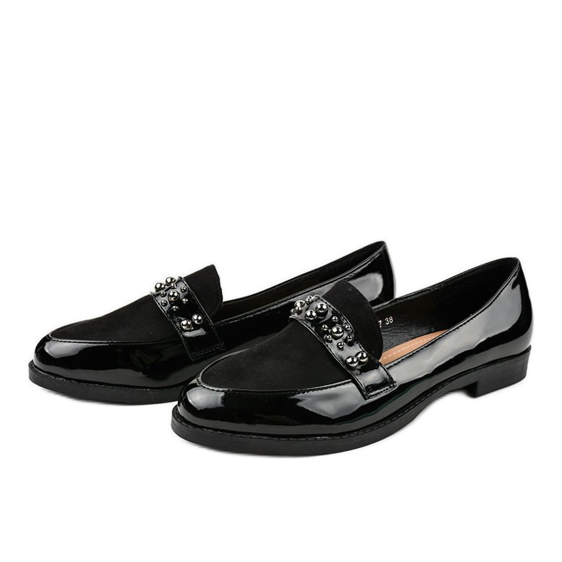 Zapatos negros sin cordones con tachuelas JN-27 2