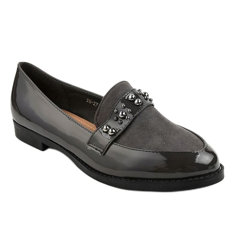 BM Zapatos grises sin cordones con tachuelas JN-27 1