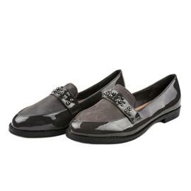 BM Zapatos grises sin cordones con tachuelas JN-27 2