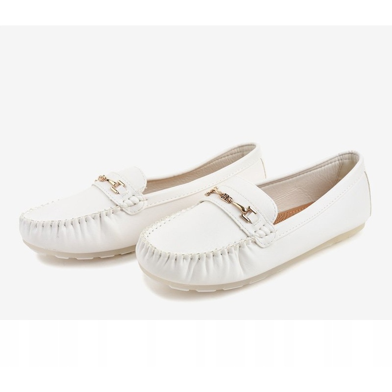 Mocasín bailarina en piel ecológica blanco FM3102A 2