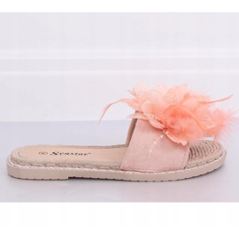 Pantuflas de mujer rosas con plumas CK131P Pink rosado 1 Pantuflas de mujer rosas con plumas CK131P Pink rosado 1