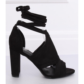 Sandalias negras atadas al tobillo NS112P Negro 4