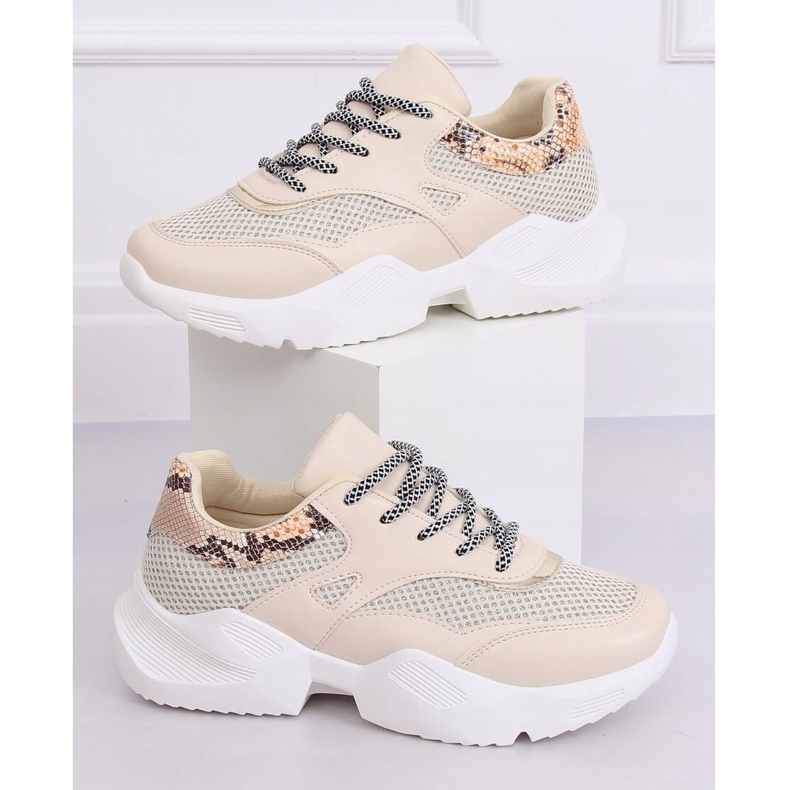 Zapatillas deportivas de mujer beige BL192P Beige 1