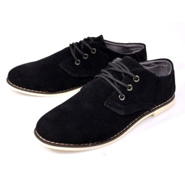 Elegantes zapatos de ante 611 negro 2
