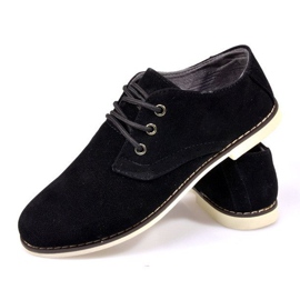 Elegantes zapatos de ante 611 negro 3
