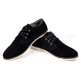 Elegantes zapatos de ante 611 negro 5