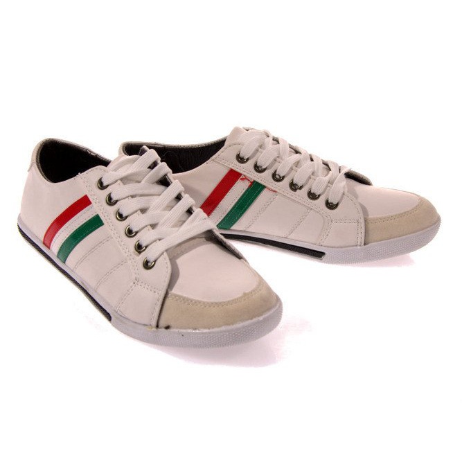 Zapatillas Con La Bandera Italiana 807 Blanco negro 1