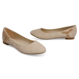 Bailarinas Con Cadena De Oro Y Corazón Y20-90B Beige negro 3