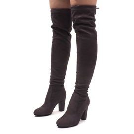 Botas de ante en el poste 6221-2 gris 3