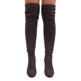 Botas de ante en el poste 6221-2 gris 4