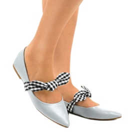 Bailarinas azules con cordones y lazos NK07P 1