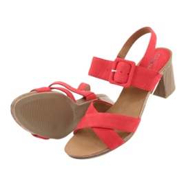 Sandalias rojas en el poste Caprice 28317 rojo 5