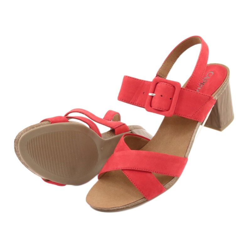 Sandalias rojas en el poste Caprice 28317 rojo 5