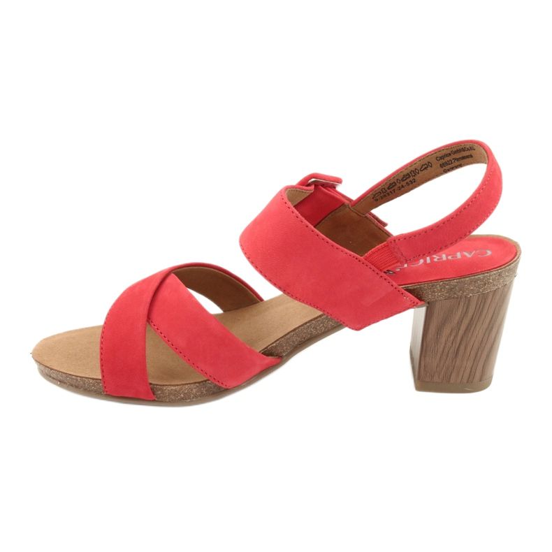Sandalias rojas en el poste Caprice 28317 rojo 2