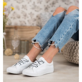 SHELOVET Cómodas zapatillas textiles blanco 5