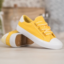 SHELOVET Cómodas zapatillas textiles amarillo 1