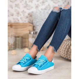 SHELOVET Cómodas zapatillas textiles azul 5