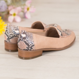 Mocasines VINCEZA con estampado de serpiente marrón 3