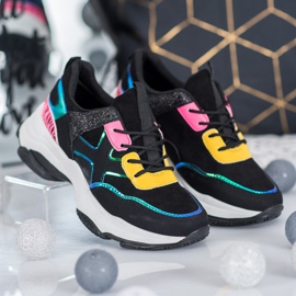 Marquiz Zapatillas con estilo en la plataforma negro multicolor 4