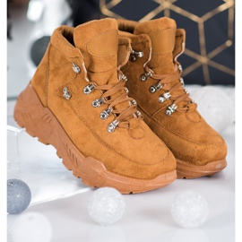 Queentina Zapatillas de gamuza marrón 4
