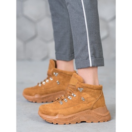 Queentina Zapatillas de gamuza marrón 1