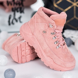 Queentina Zapatillas de gamuza rosado 3
