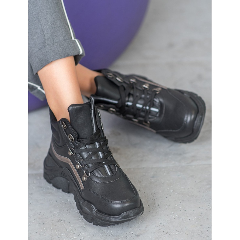 Queentina Zapatillas cálidas negro 1