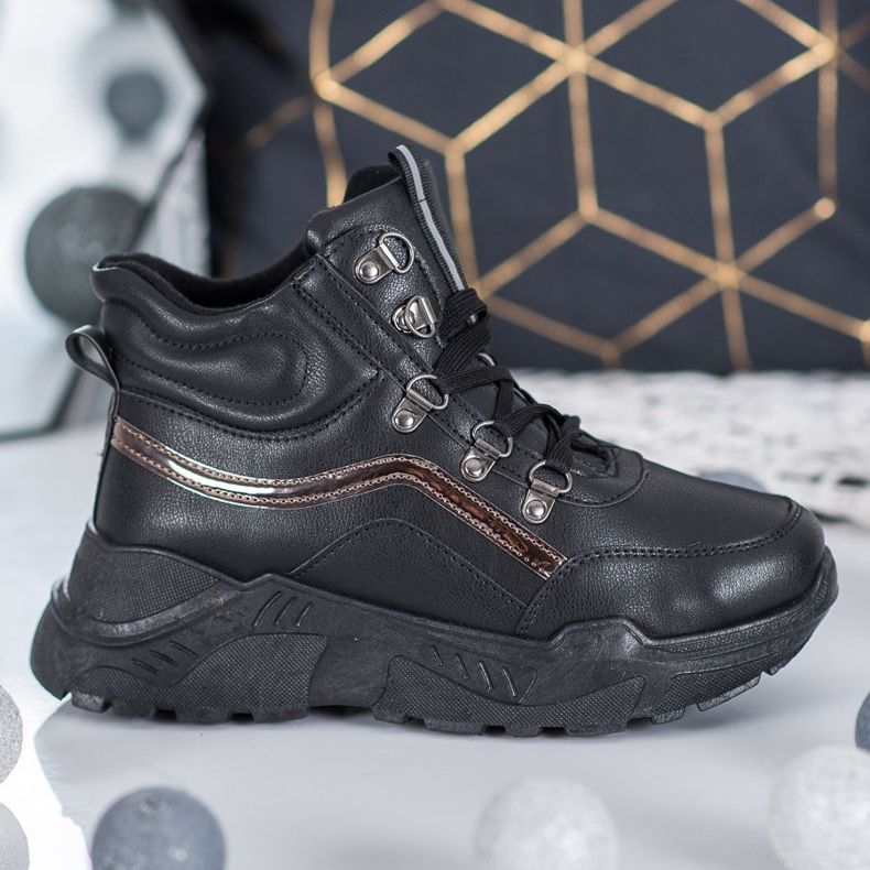 Queentina Zapatillas cálidas negro 2