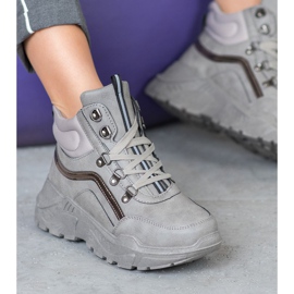 Queentina Zapatillas cálidas gris 5