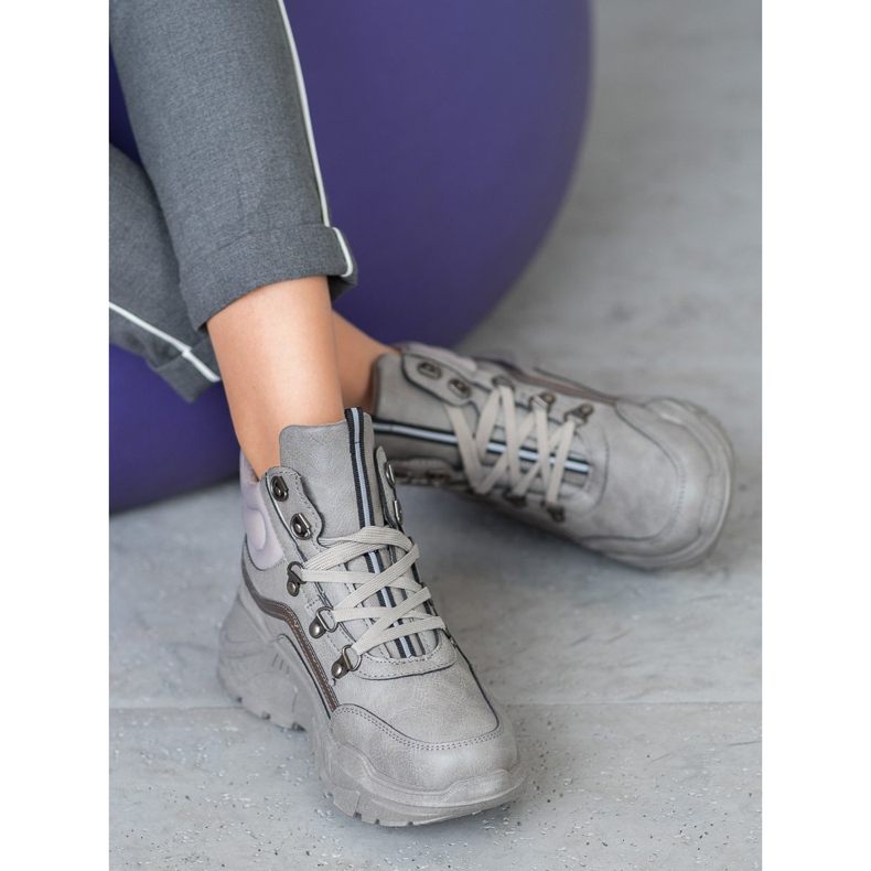 Queentina Zapatillas cálidas gris 1