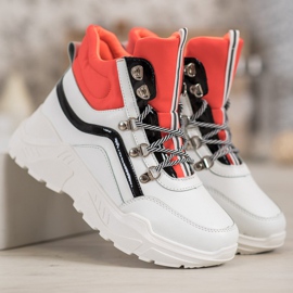 Ideal Shoes Botas de moda blanco naranja multicolor 2
